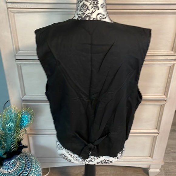 Boho Leather Vest Womens Size M Starburst Colorful Striped by AJ Open - Picture 5 of 6